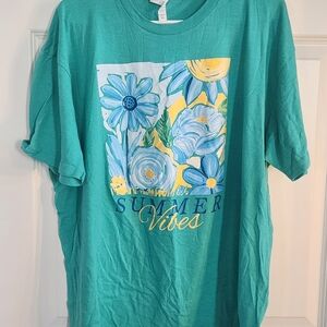 Teal Graphic Short Sleeve Tee